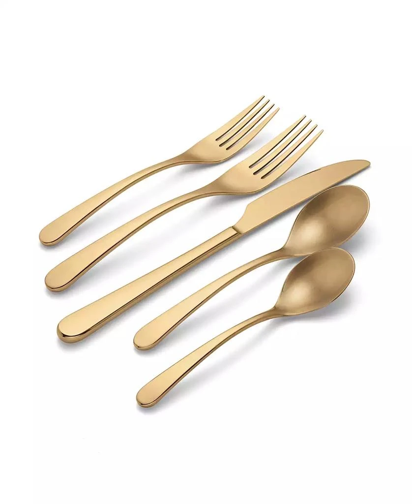 商品Oneida|Kenbrook Champagne Tumbled 20 Piece Everyday Flatware Set, Service For 4,价格¥748,第3张图片详细描述