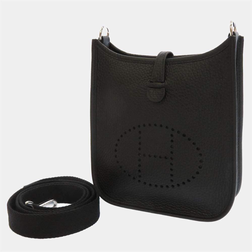 商品Hermes|Hermes Black Taurillon Clemence Leather Evelyne Amazon TPM Shoulder Bag,价格¥27579,第1张图片