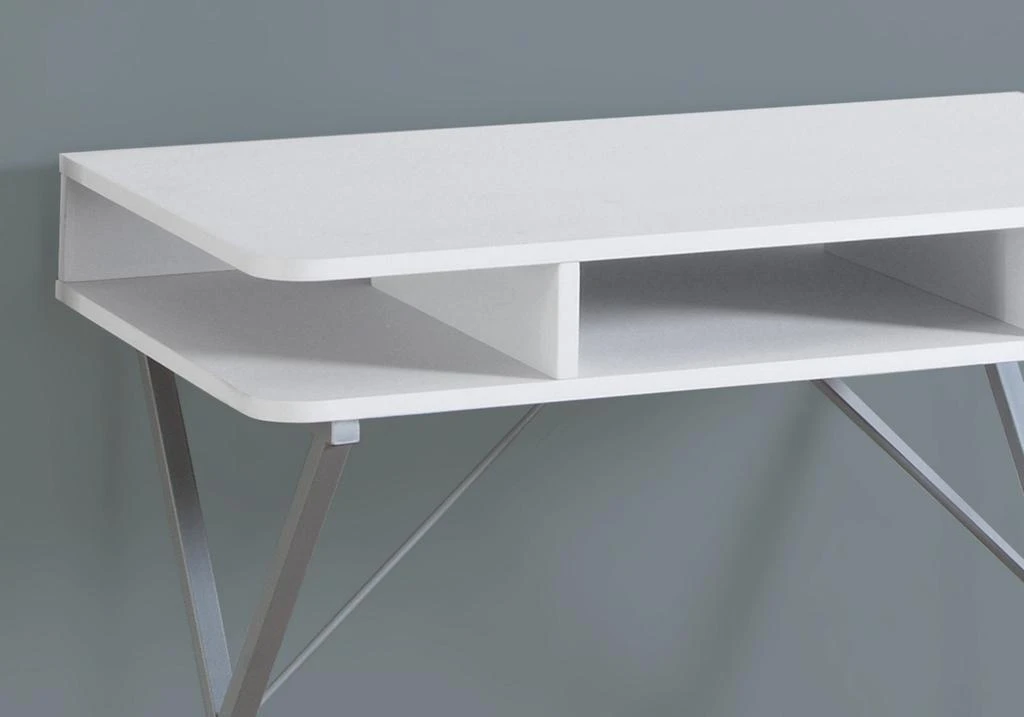 商品Homezia|20" White and Silver Computer Desk,价格¥1535,第4张图片详细描述