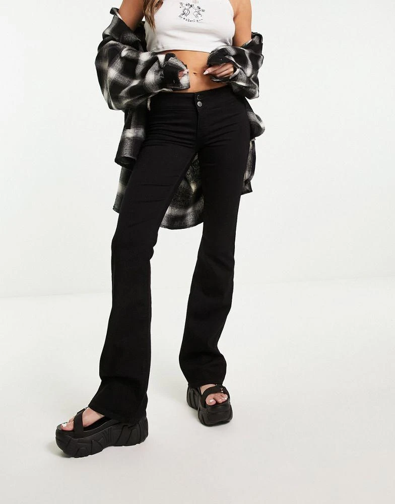 商品Topshop|Topshop low rise joni flare jeans in black,价格¥276,第4张图片详细描述
