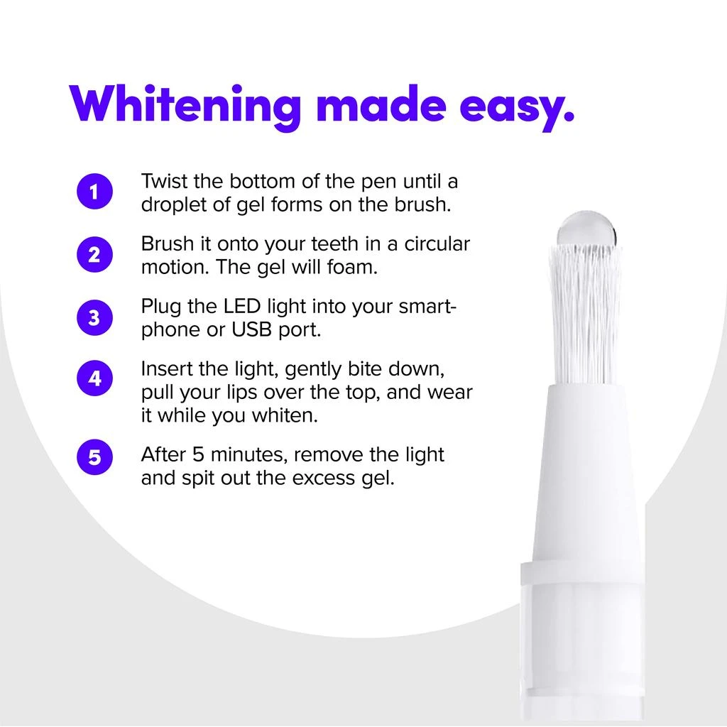 SmileDirectClub Teeth Whitening Kit with LED Light - 4 Pack Gel Pens - Professional Strength Hydrogen Peroxide 商品