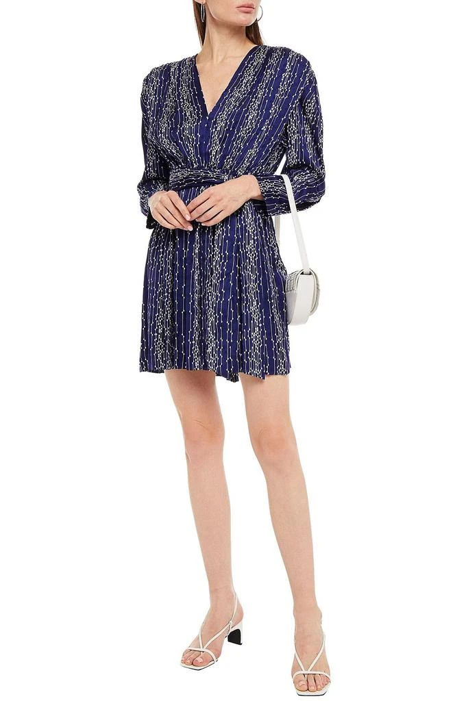 商品Sandro|Angel gathered printed satin-jacquard mini dress,价格¥1323,第4张图片详细描述