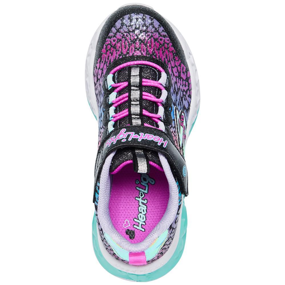 商品SKECHERS|Little Girls S-Lights- Flutter Heart - Loves Wild Stay-Put Closure Light-Up Casual Sneakers from Finish Line,价格¥440,第7张图片详细描述