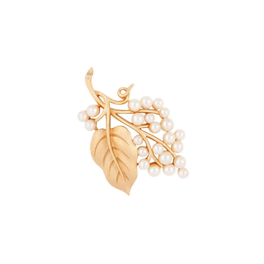 商品Susan Caplan Vintage|1960s vintage trifari faux pearl leaf brooch,价格¥3054,第2张图片详细描述