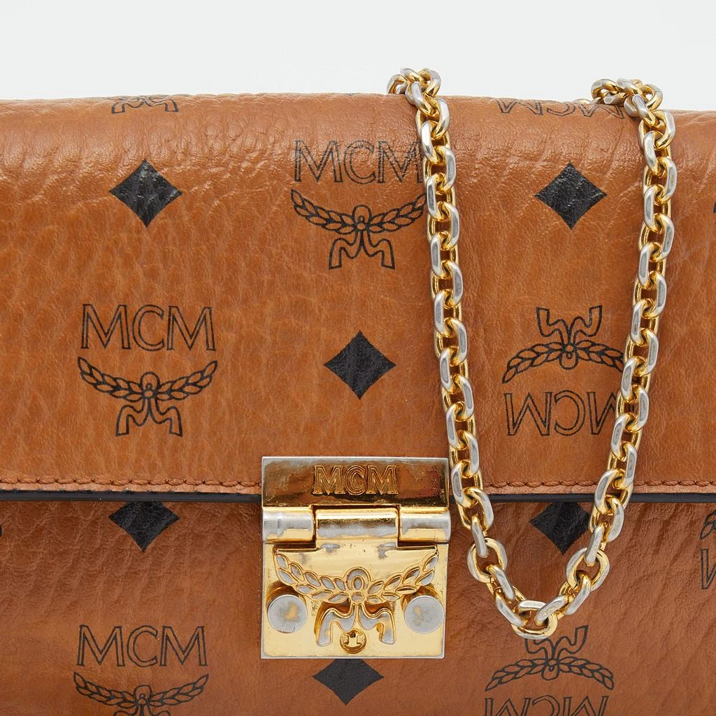 商品[二手商品] MCM|MCM Cognac Visetos Coated Canvas Patricia Wallet on Chain,价格¥1394,第5张图片详细描述