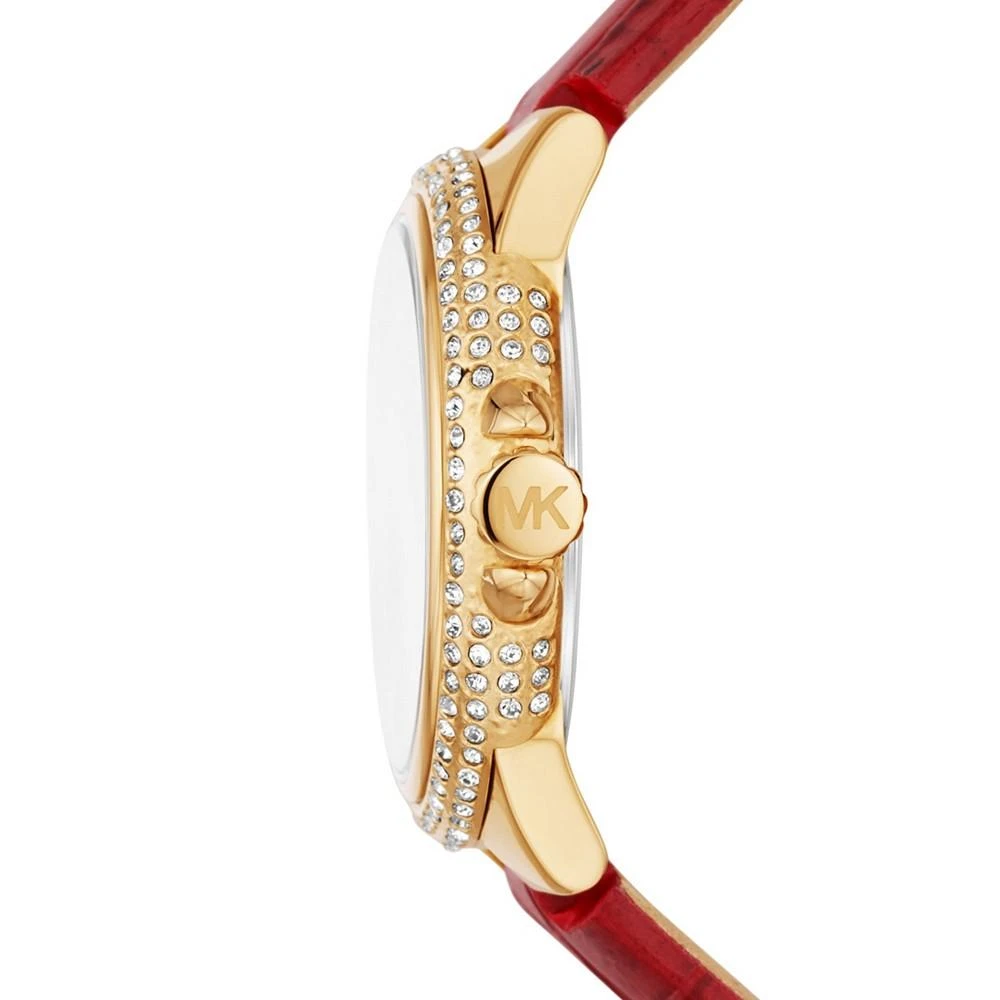 商品Michael Kors|Women's Camille Three-Hand Red Leather Watch 33mm,价格¥1883,第2张图片详细描述