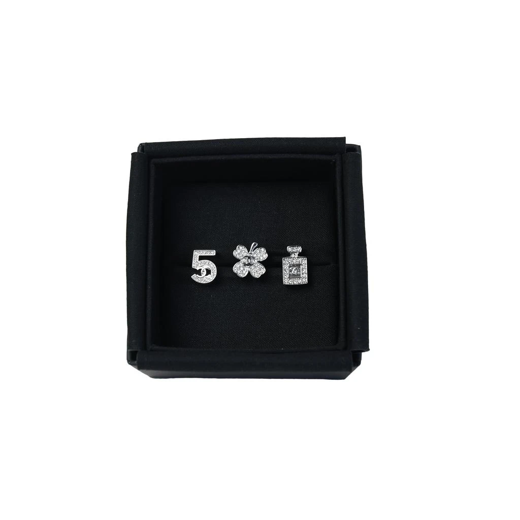 商品Chanel|Chanel Brooch Set of 3- Perfume Number 5 Clover Crystal Silver,价格¥10503,第1张图片
