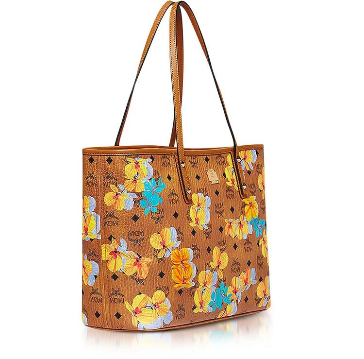 商品MCM|MCM Essential Visetos 花卉印花干邑色顶拉链中号手提包,价格¥8262,第2张图片详细描述