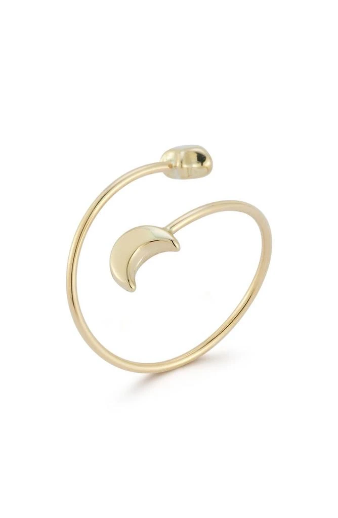 商品Ember Fine Jewelry|14K Gold Moon & Star Bypass Ring,价格¥1896,第1张图片