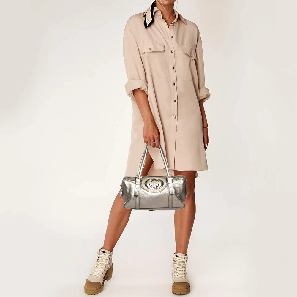 商品[二手商品] Gucci|Gucci Metallic Gold Leather Britt Boston Bag,价格¥4455,第2张图片详细描述