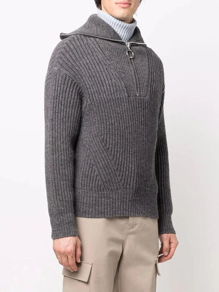 商品AMI|Zipped collar ribbed jumper,价格¥2262,第3张图片详细描述