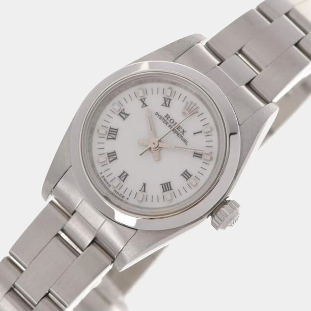 商品[二手商品] Rolex|Rolex White Stainless Steel Oyster Perpetual 76080  Automatic Women's Wristwatch 24 mm,价格¥24251,第2张图片详细描述