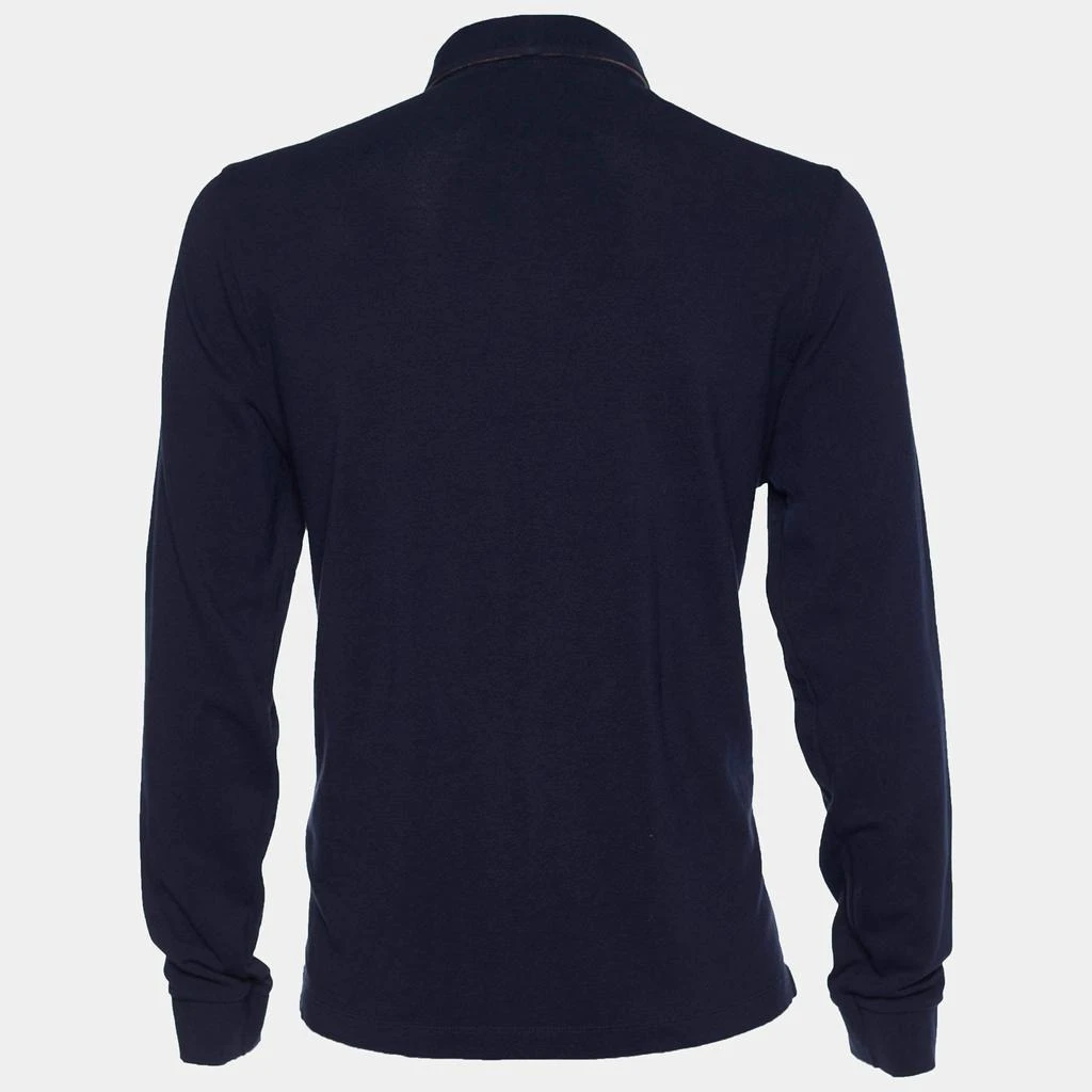 商品[二手商品] Burberry|Burberry London Navy Blue Pique Cotton Long Sleeve Polo T-Shirt XL,价格¥794,第2张图片详细描述