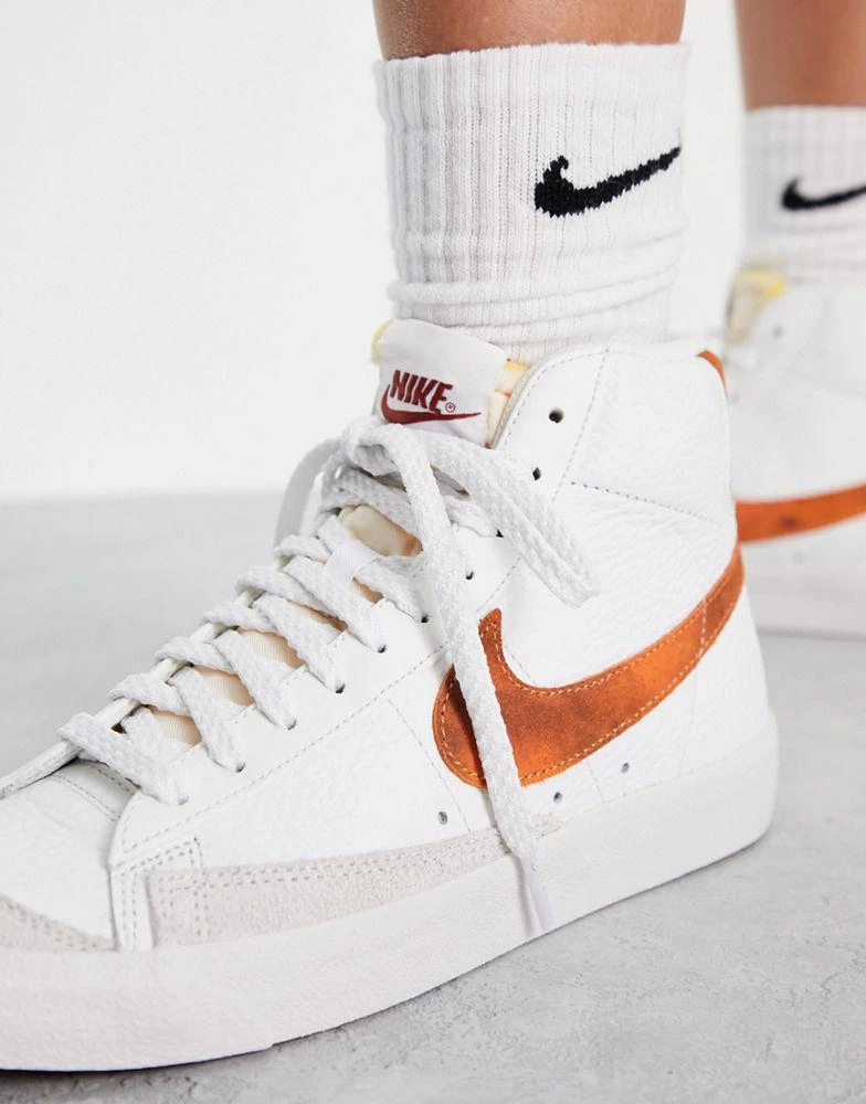 商品NIKE|Nike Blazer Mid '77 Vintage trainers in white and brown marble,价格¥683,第2张图片详细描述