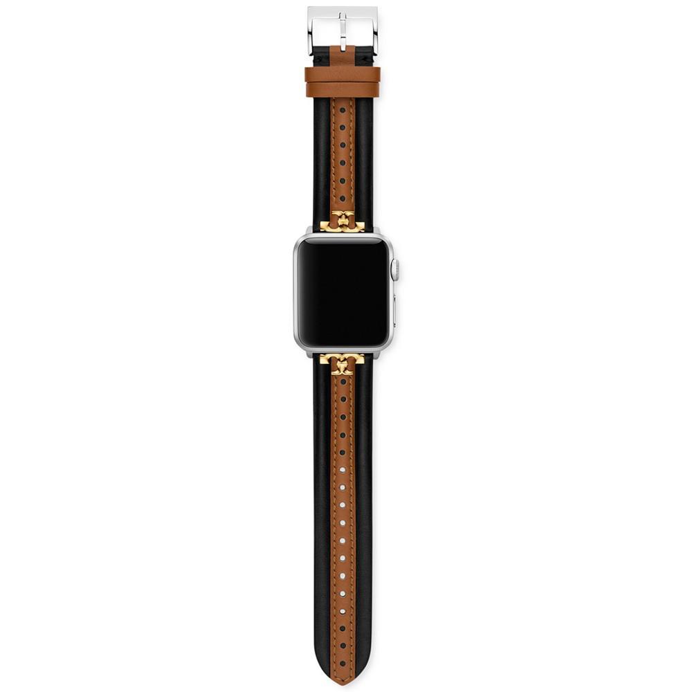 商品Tory Burch|The Kira Black & Luggage Leather Strap For Apple Watch® 38mm/40mm/41mm,价格¥846,第4张图片详细描述