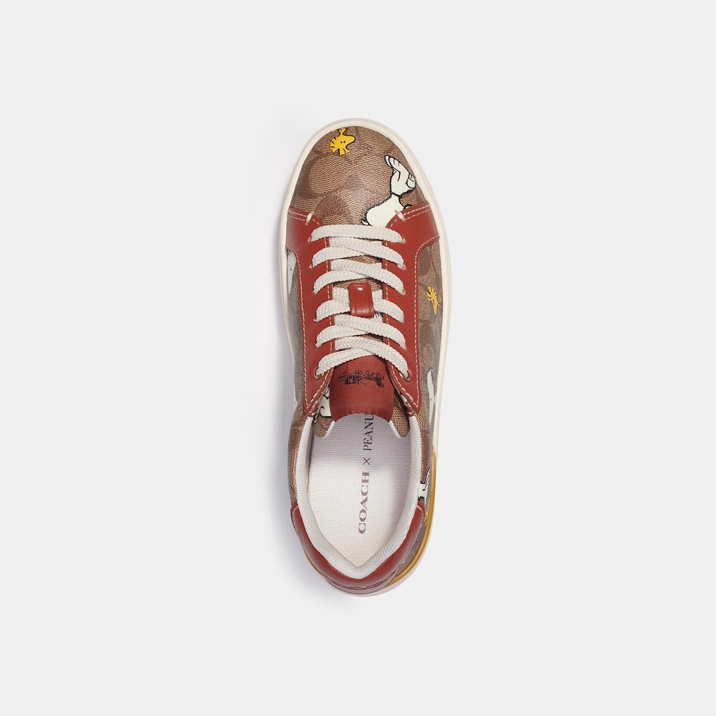 Coach Outlet Coach X Peanuts Clip Low Top Sneaker In Signature Canvas With Snoopy Woodstock Print商品第2张图片规格展示