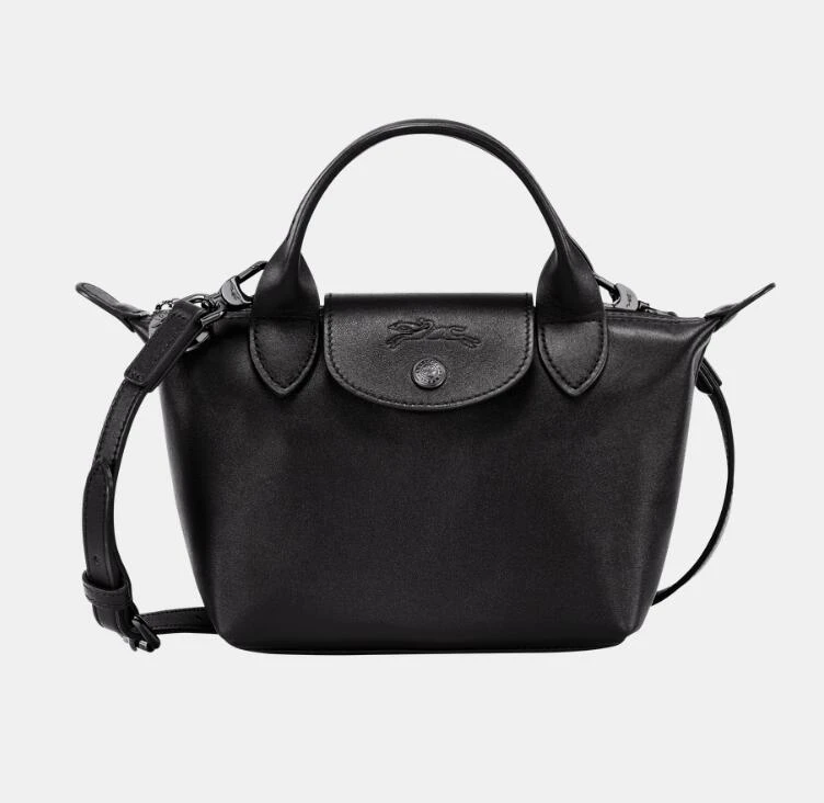 商品Longchamp|珑骧 女士LE PLIAGE CUIR系列迷你短柄皮质手提包饺子包L1500 987（香港仓发货）,价格¥3086,第1张图片