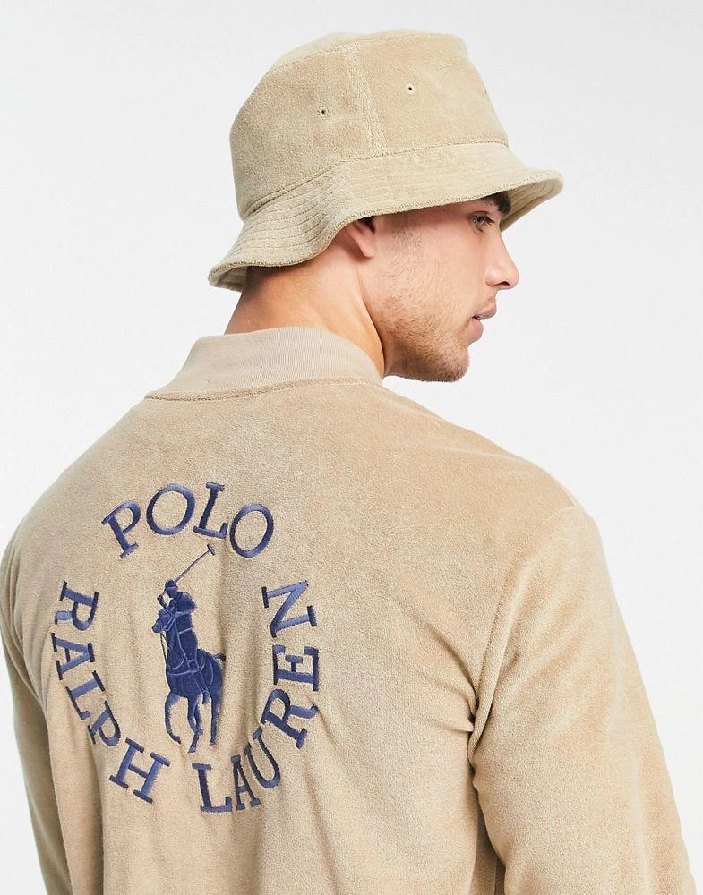 商品Ralph Lauren|Polo Ralph Lauren x ASOS exclusive collab bucket hat with circle logo in tan,价格¥273,第3张图片详细描述