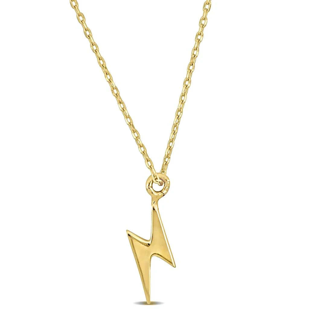 商品Mimi & Max|Lightning Bolt Pendant with Chain in 14k Yellow Gold - 17 in,价格¥858,第1张图片