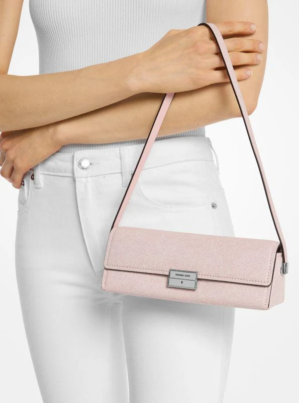 商品Michael Kors|Lunar New Year Ludlow Small Denim-Printed Leather Convertible Pochette,价格¥587,第4张图片详细描述