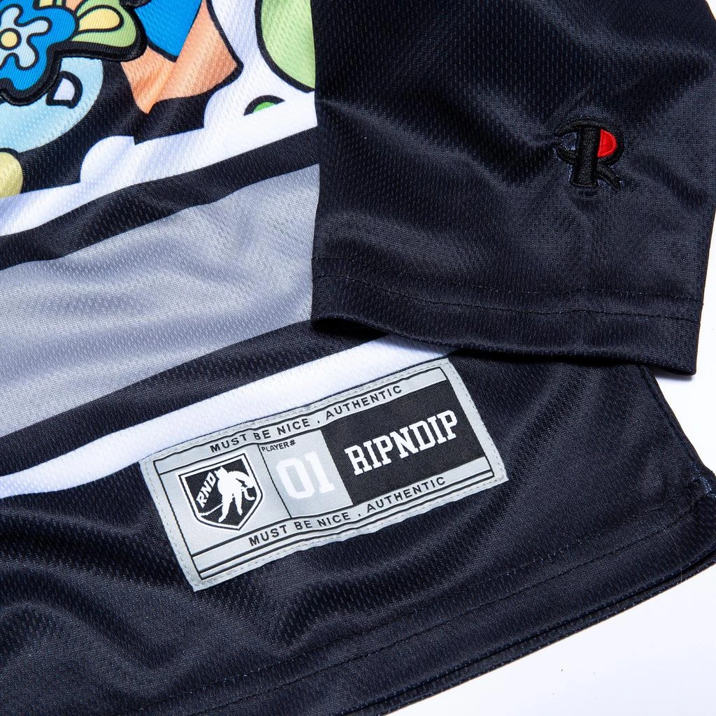 商品RIPNDIP|Flower Child Hockey Jersey (Black),价格¥229,第4张图片详细描述