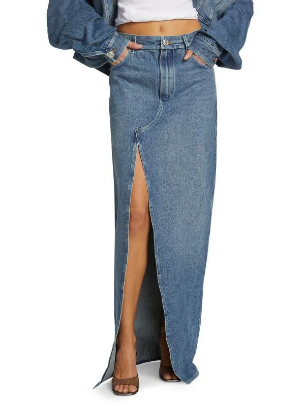 商品Alexander Wang|Bonded-Seams Denim Maxi Skirt,价格¥1606,第1张图片