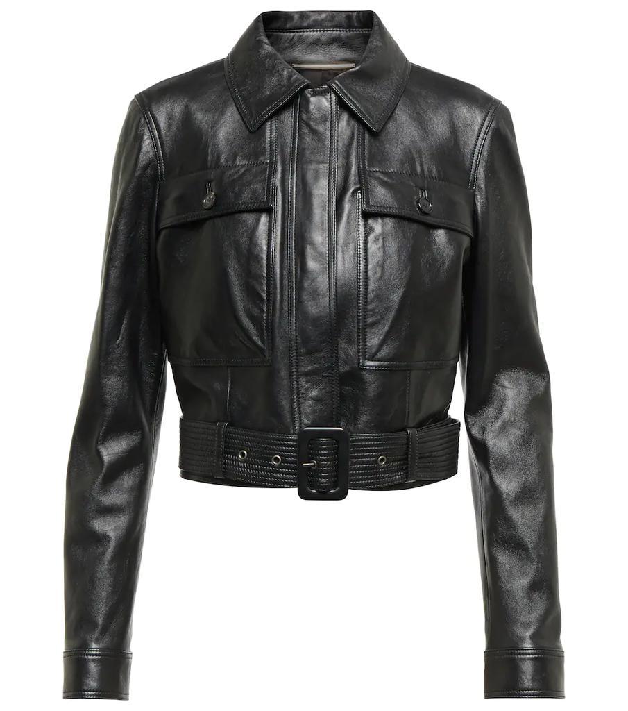 商品Yves Saint Laurent|Cropped leather jacket,价格¥27668,第1张图片