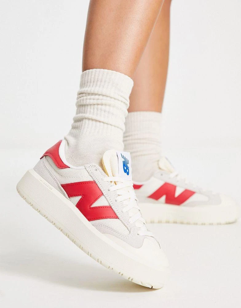 商品New Balance|New Balance CT302 platform trainers in off white and red,价格¥892,第1张图片