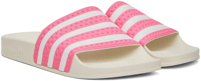 商品Adidas|Pink & White Adilette Slides,价格¥142,第4张图片详细描述