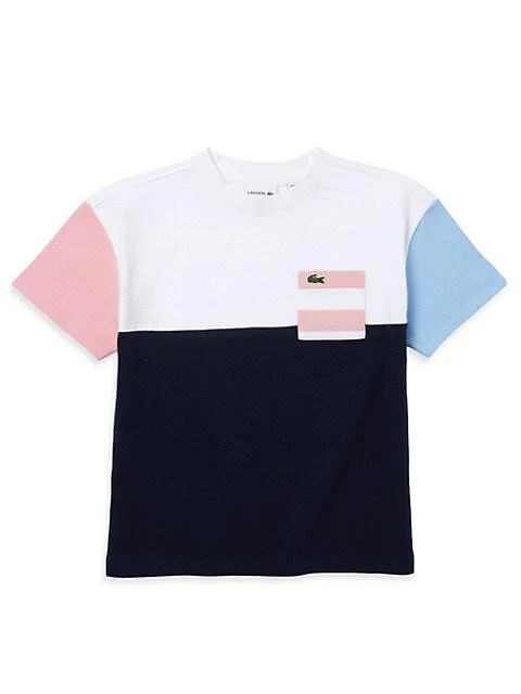 商品Lacoste|Little Girl's Heritage Pocket Colorblock T-Shirt,价格¥237,第1张图片
