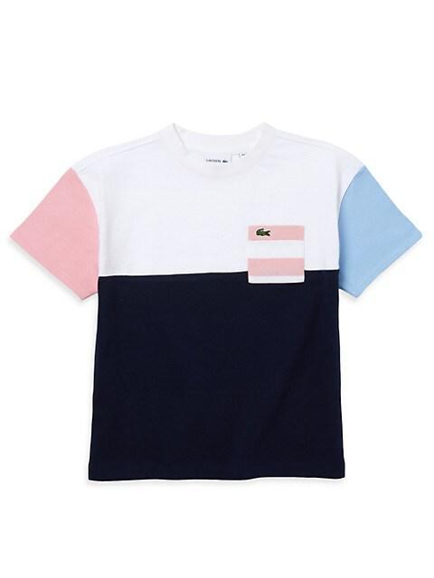 商品Lacoste|Little Girl's Heritage Pocket Colorblock T-Shirt,价格¥333,第3张图片详细描述