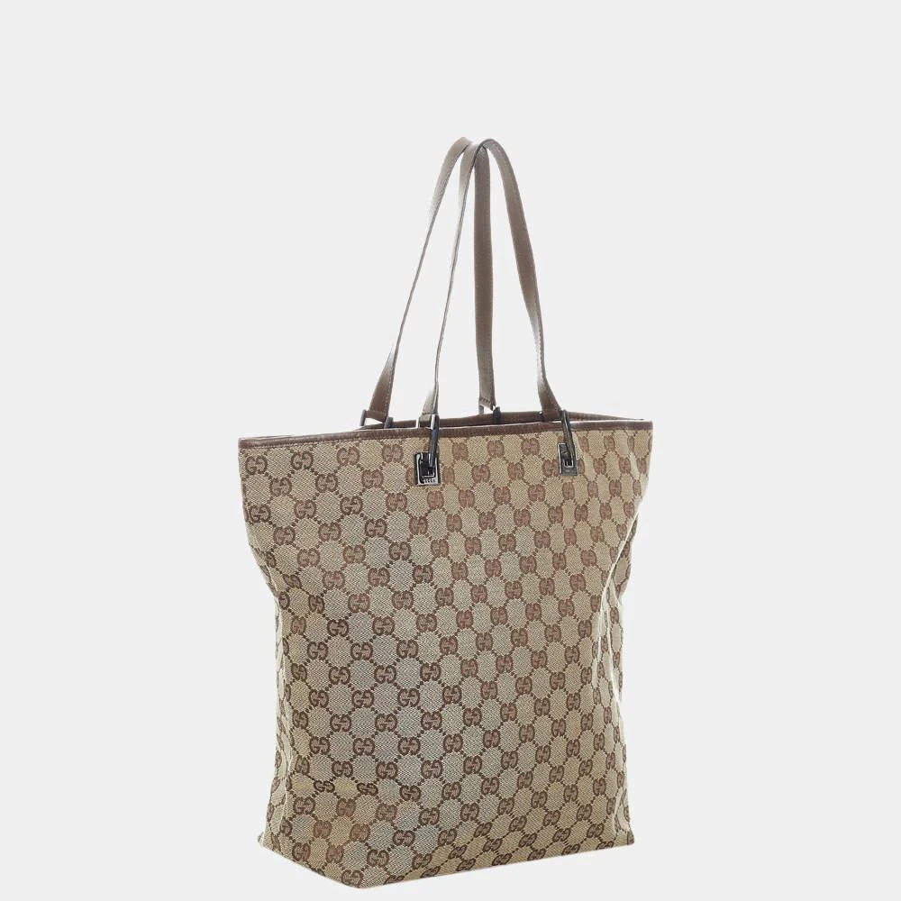 商品[二手商品] Gucci|Gucci Brown/Beige GG Canvas Tote Bag,价格¥3341,第2张图片详细描述