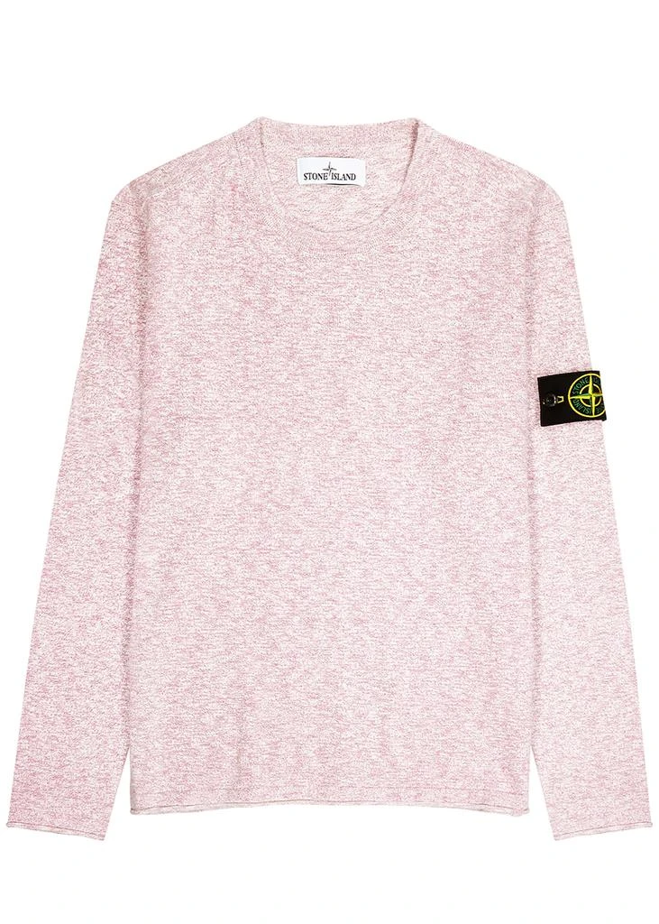 商品Stone Island|Pink knitted cotton-blend jumper 上衣,价格¥1353,第1张图片