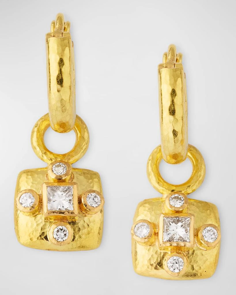 商品Elizabeth Locke|19K Yellow Gold Cushion Gordon Bezel Earring Pendants with Diamonds,价格¥28932,第4张图片详细描述