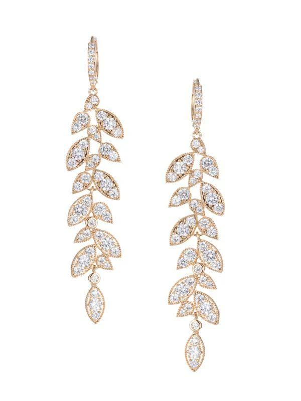 商品Eye Candy LA|Luxe Rena Cubic Zirconia Leaf Drop Earrings,价格¥243,第1张图片