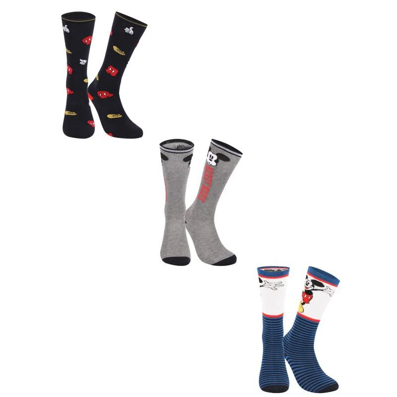 商品Original Marines|Mickey mouse socks pack of 3 in grey navy and black,价格¥273,第1张图片