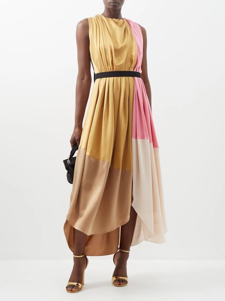 商品ROKSANDA|Aldona colour-blocked silk-satin midi dress,价格¥5772,第2张图片详细描述