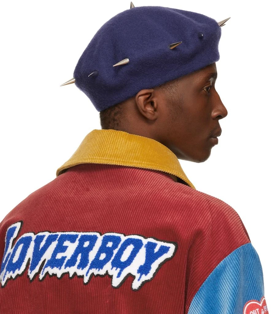 商品Charles Jeffrey Loverboy|Blue Studded Beret,价格¥1592,第3张图片详细描述