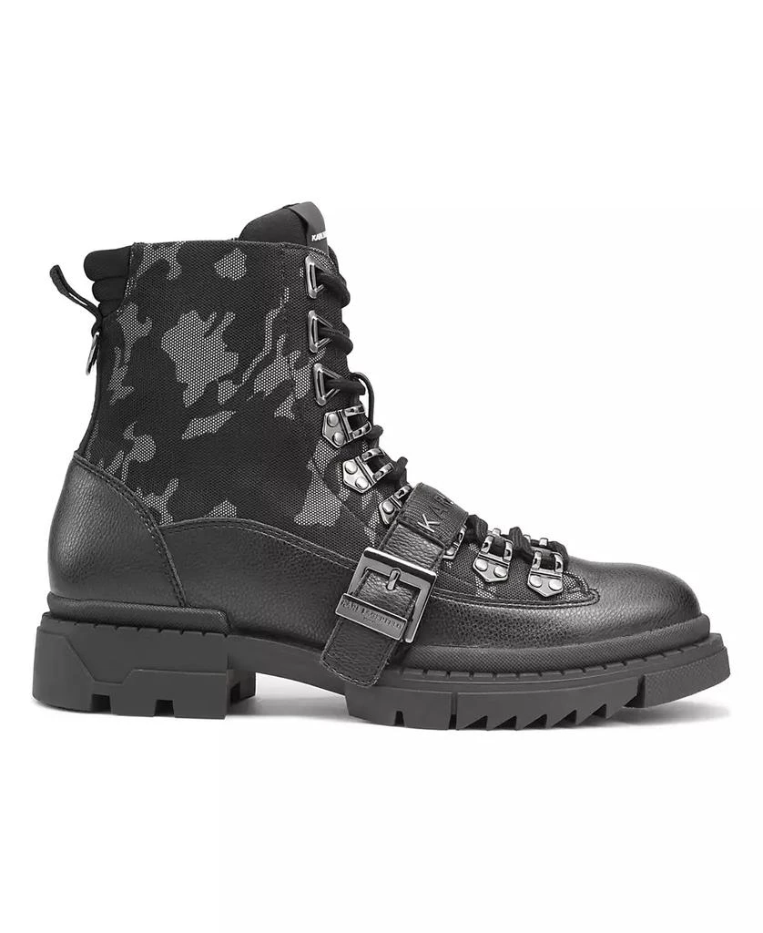 商品Karl Lagerfeld Paris|Karl Lagerfeld Men's Camo Front Logo Strap Buckle Lug Sole Boot,价格¥1115,第2张图片详细描述