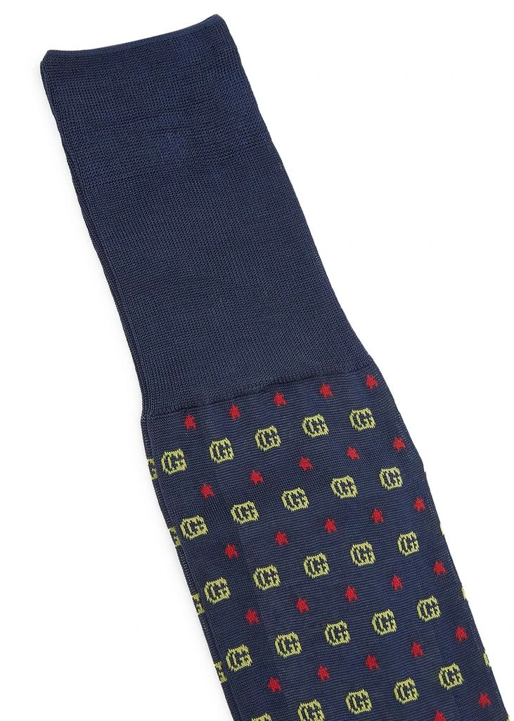 商品Gucci|Navy GG-intarsia cotton-blend knee-high socks,价格¥1430,第2张图片详细描述