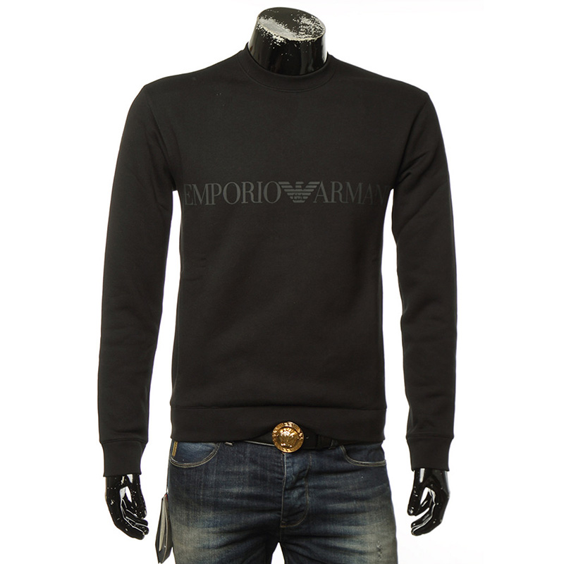 Emporio Armani 安普里奥 阿玛尼 男士黑色纯棉套头上衣 6Y1MB1-1JBHZ-0999商品第1张图片规格展示