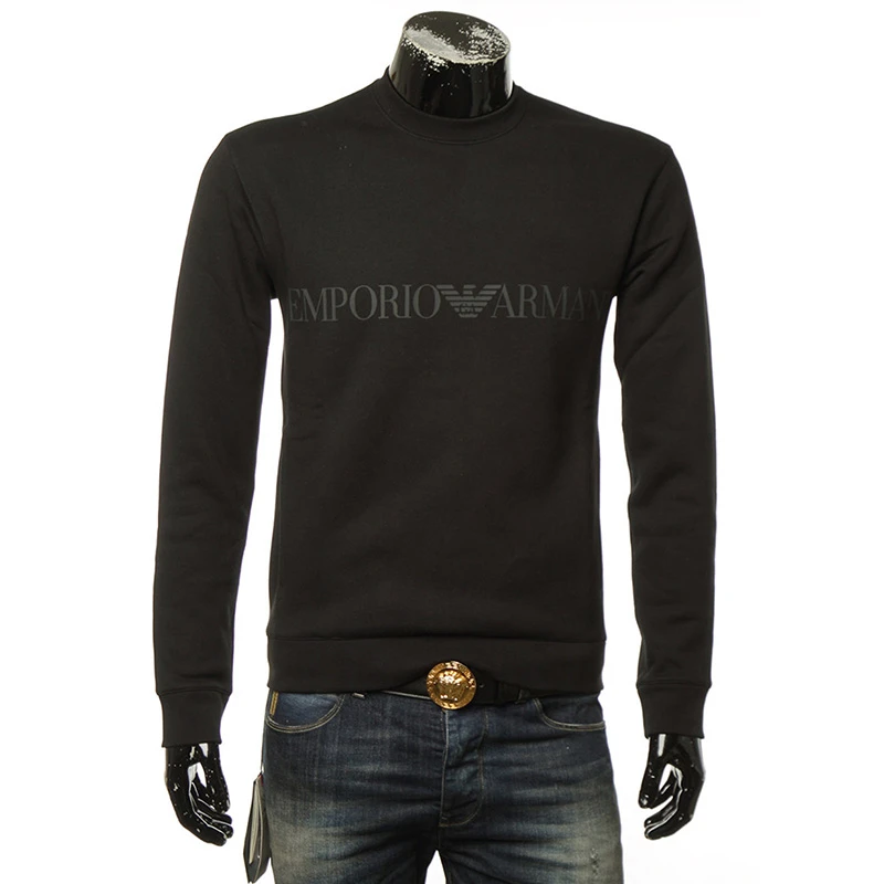 商品[国内直发] Emporio Armani|Emporio Armani 安普里奥 阿玛尼 男士黑色纯棉套头上衣 6Y1MB1-1JBHZ-0999,价格¥759,第1张图片