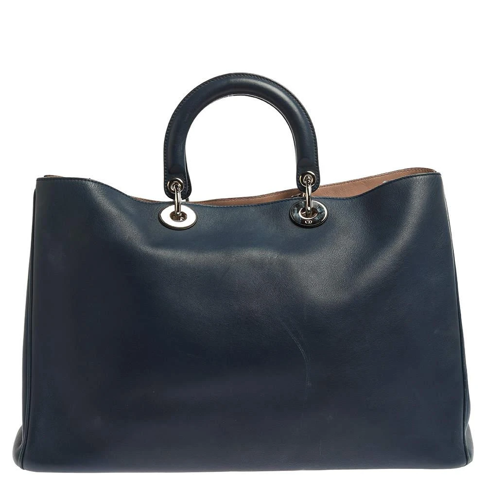 商品[二手商品] Dior|Dior Blue Leather Extra Large Diorissimo Shopper Tote,价格¥6290,第4张图片详细描述