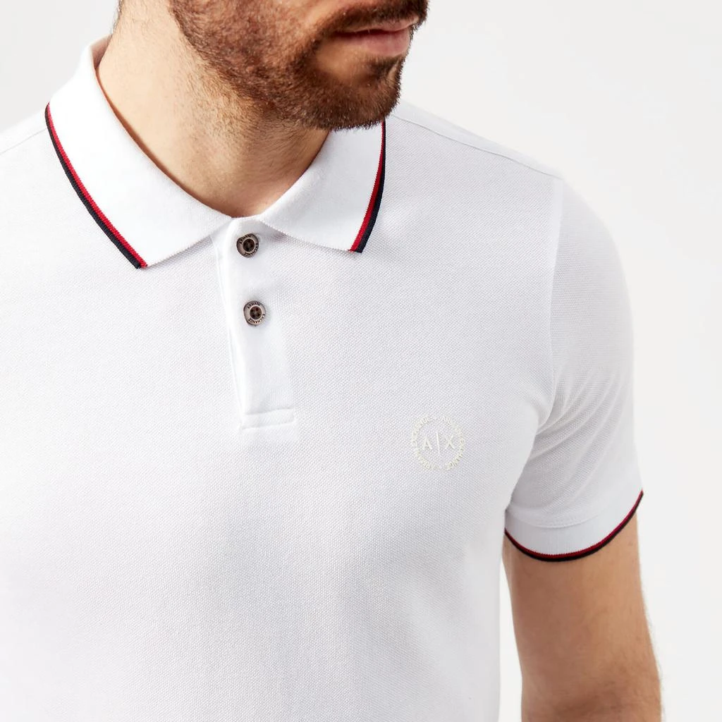 商品Armani Exchange|Armani Exchange Men's Tipped Polo Shirt - White,价格¥378,第1张图片