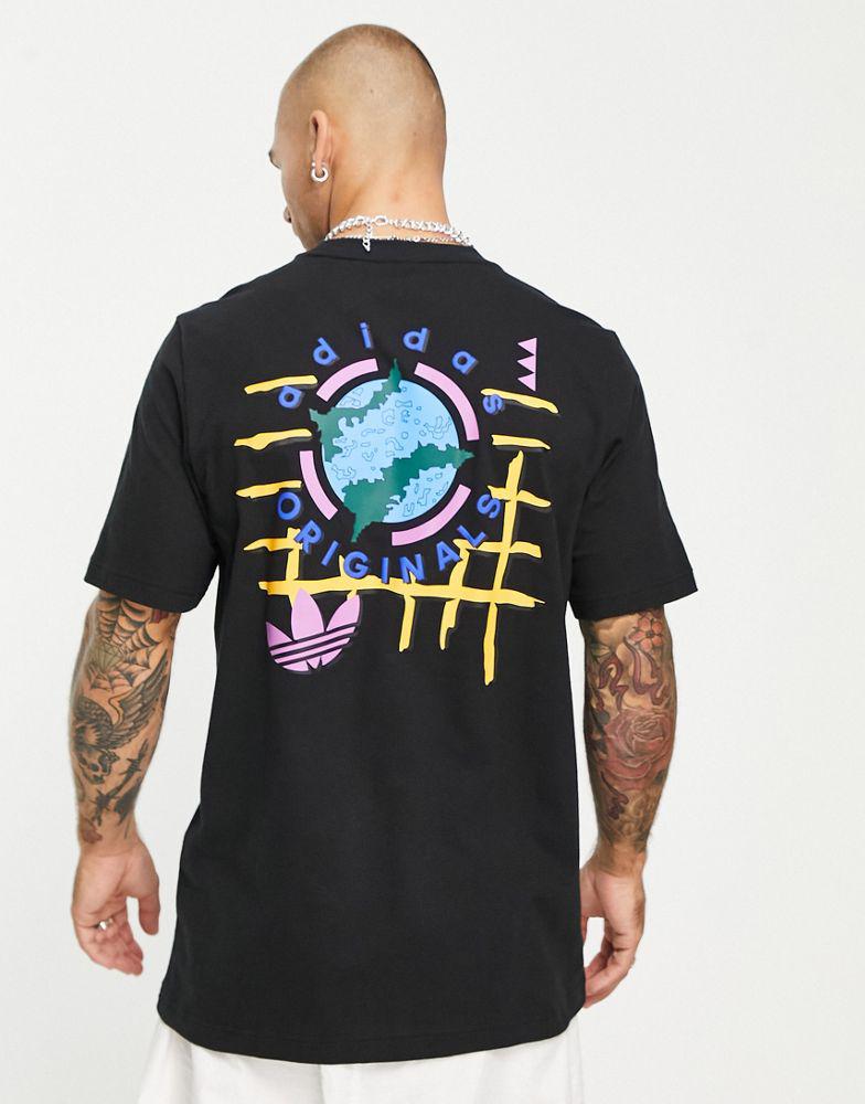 adidas Originals 'Wander Hour' t-shirt with back print in black商品第1张图片规格展示