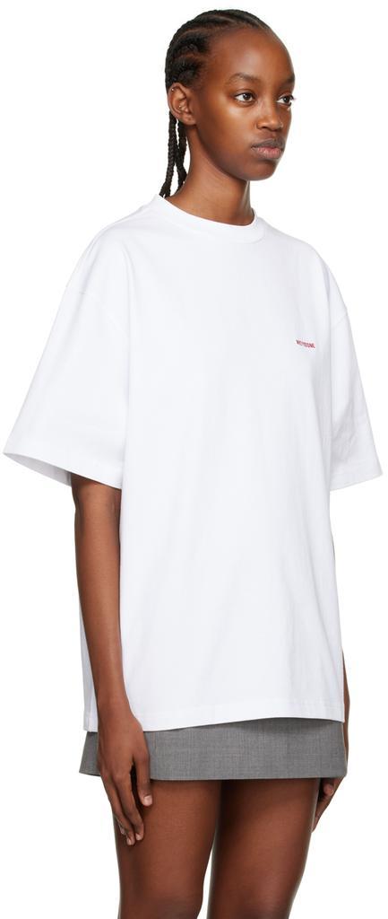 商品We11done|White Embroidered T-Shirt,价格¥638,第4张图片详细描述
