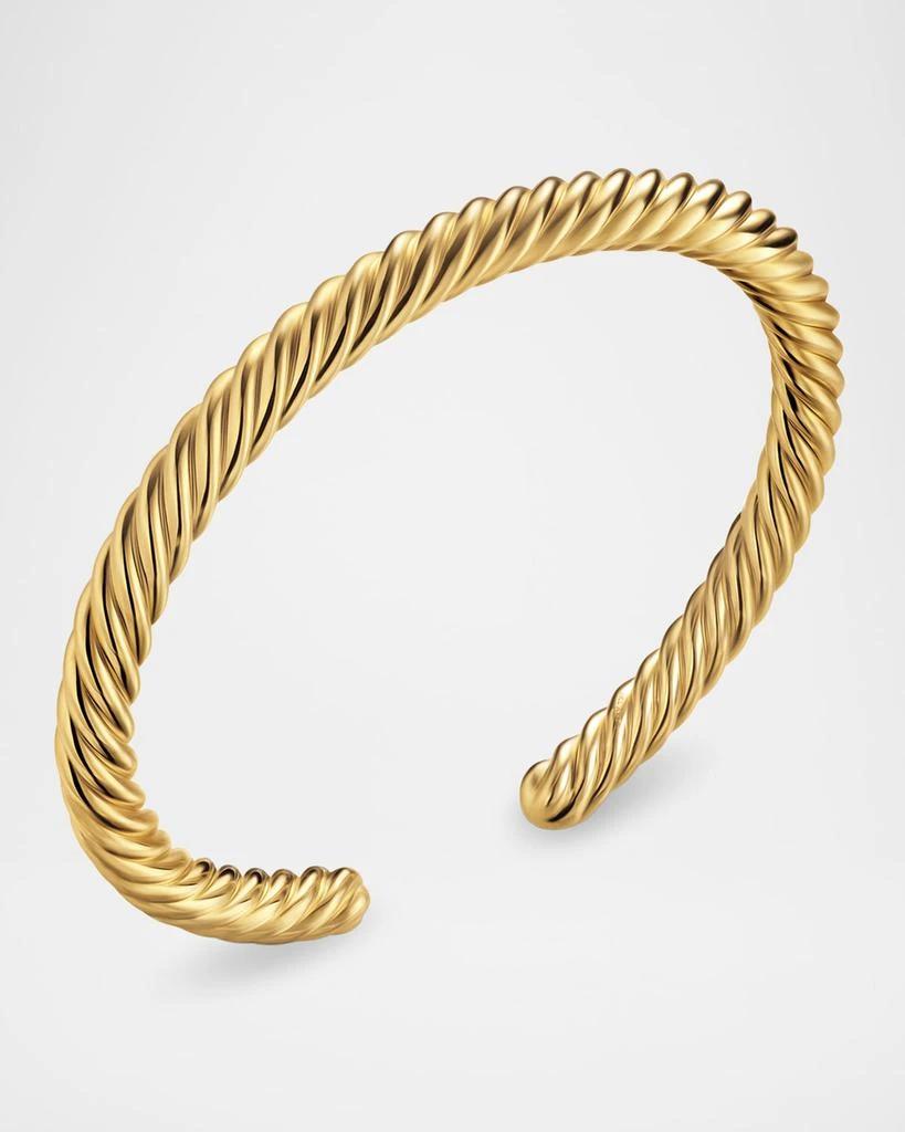 商品David Yurman|Men's Cable Cuff Bracelet in 18K Gold, 6mm,价格¥27020,第2张图片详细描述