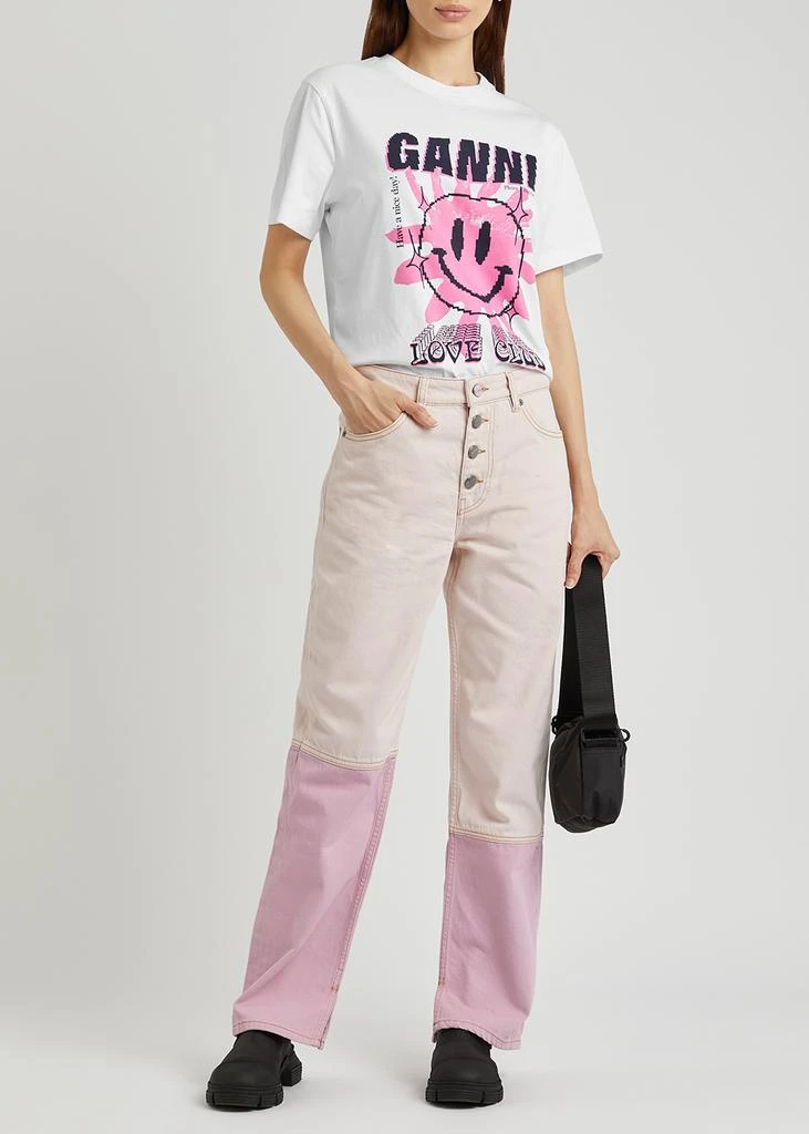 商品Ganni|White printed cotton T-shirt,价格¥343,第4张图片详细描述