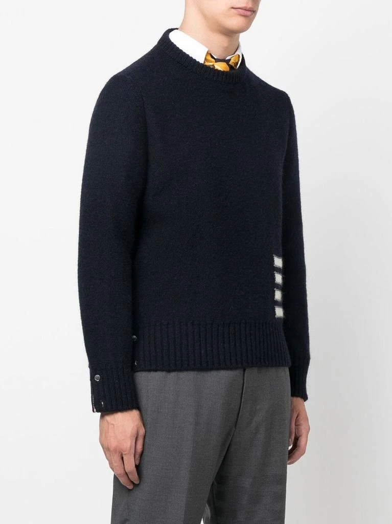 商品Thom Browne|THOM BROWNE MEN JERSEY STITCH CREWNECK PULLOVER IN DONEGAL W/ INTARSIA 4 BAR STRIPE,价格¥3192-¥6384,第1张图片