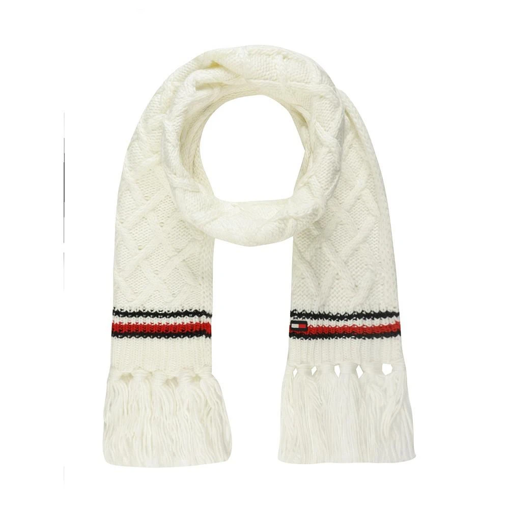 商品Tommy Hilfiger|Women's Lattice Cable with Stripes Scarf,价格¥410,第1张图片